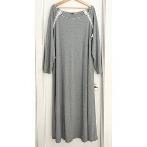 Soft Surroundings Nightgown Sleepdress Size 3X Gray Lace Soft Cozy Feminine
